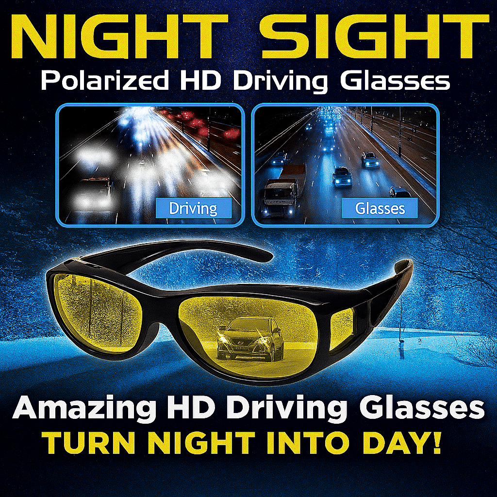 NIGHT VISION ANTI-GLARE DRIVING GLASSES - BUY 1 GET 1 FREE